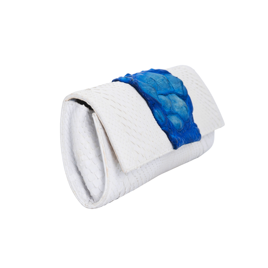 Elle Python and Crocodile Clutch