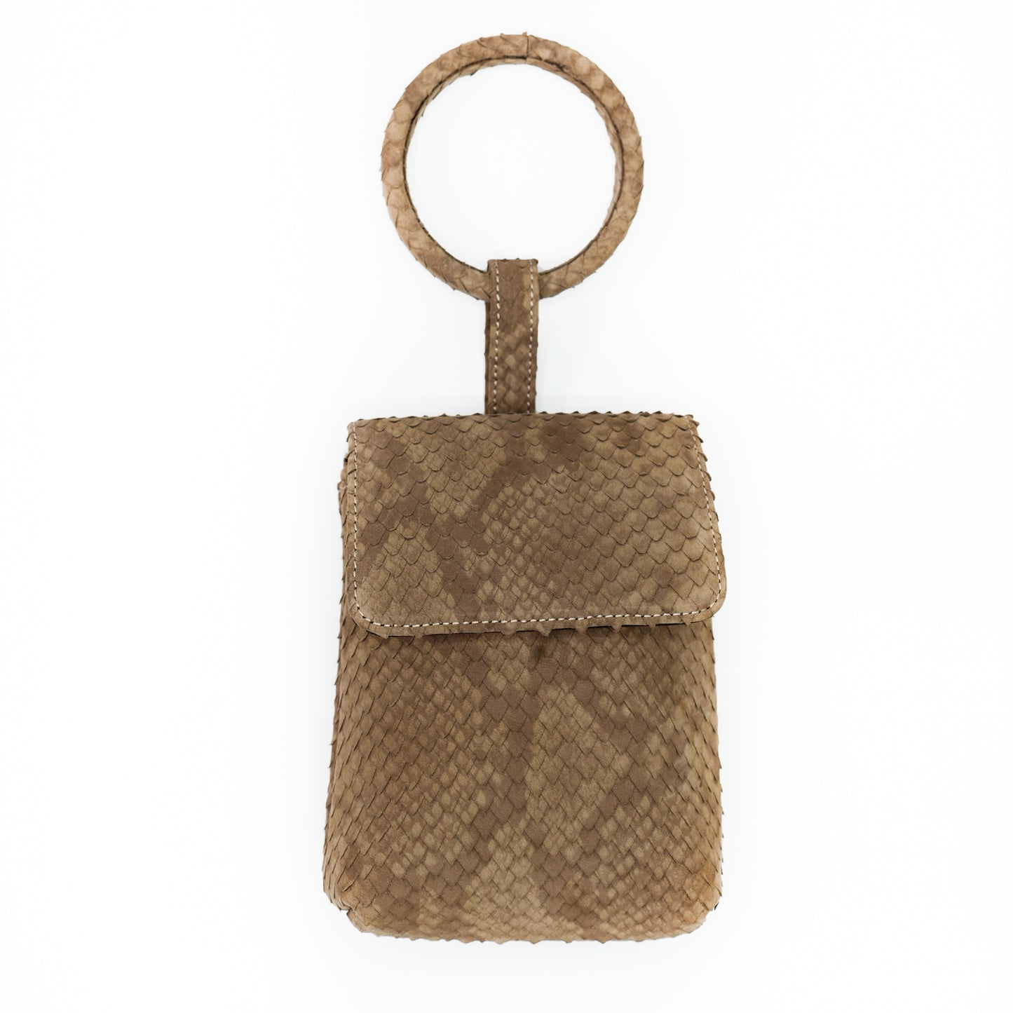 Full-grain smooth Italian lamb leather belt, wristlet, cross-body, and clutch bag 