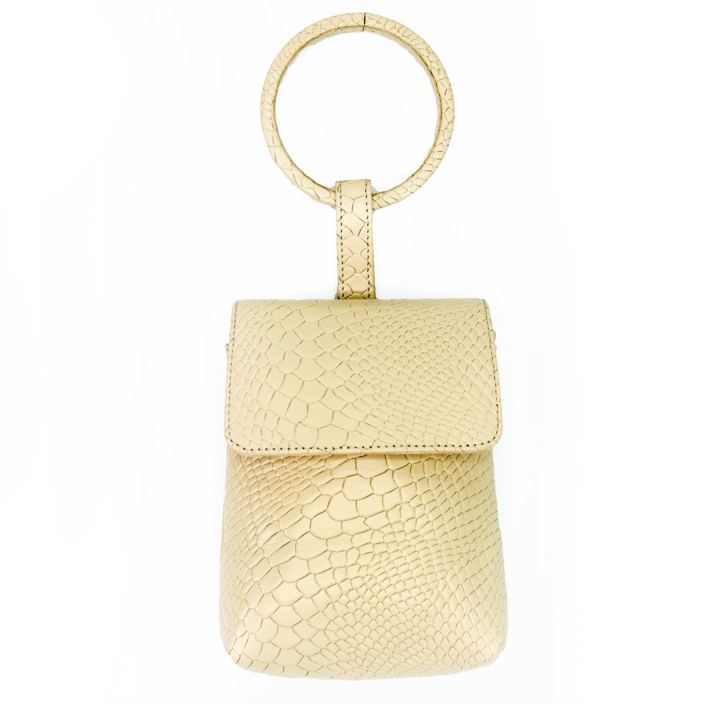 Full-grain smooth Italian lamb leather belt, wristlet, cross-body, and clutch bag 