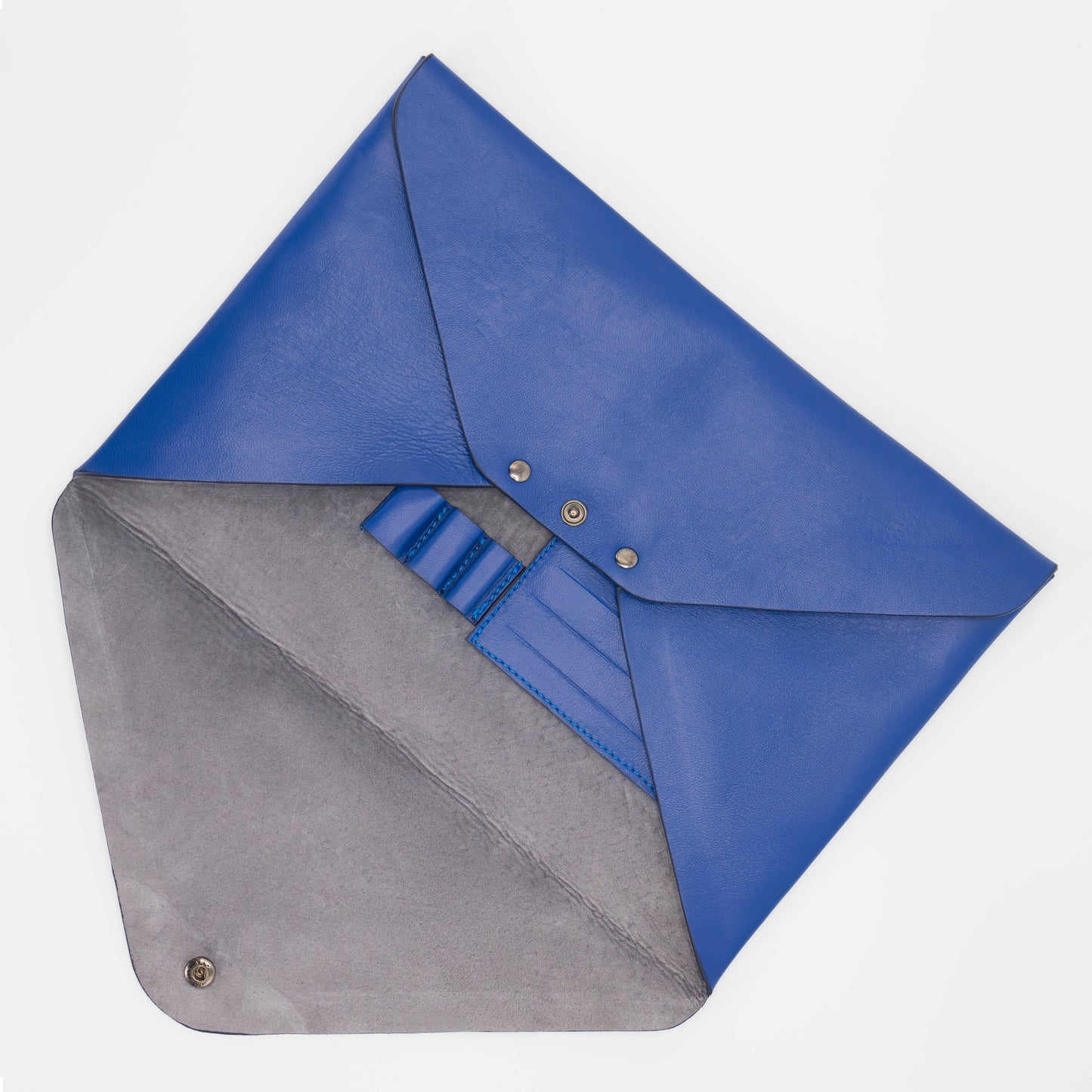 The Brody Attaché. Unisex, handcrafted, glovetanned Italian saffiano leather, Italian suede lining, snap closure, embossed logo stamp, with enough space for a tablet, iPad or other esscentials. Free shipping. For the Huntington's Disease Society charity.